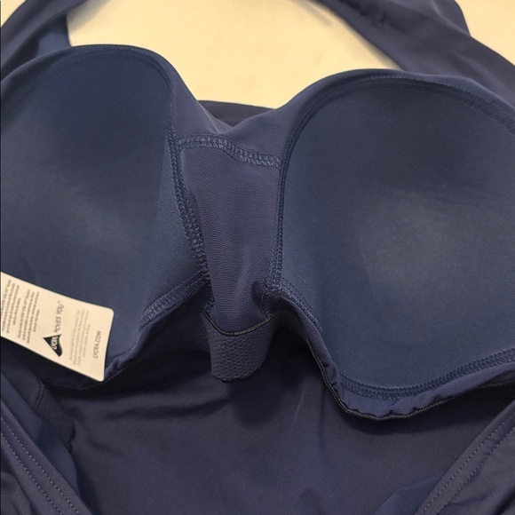 Land’s End Navy Square Neck Halter Swim Dress Swimsuit SZ 2X plus size vacay NWT - Picture 9 of 13